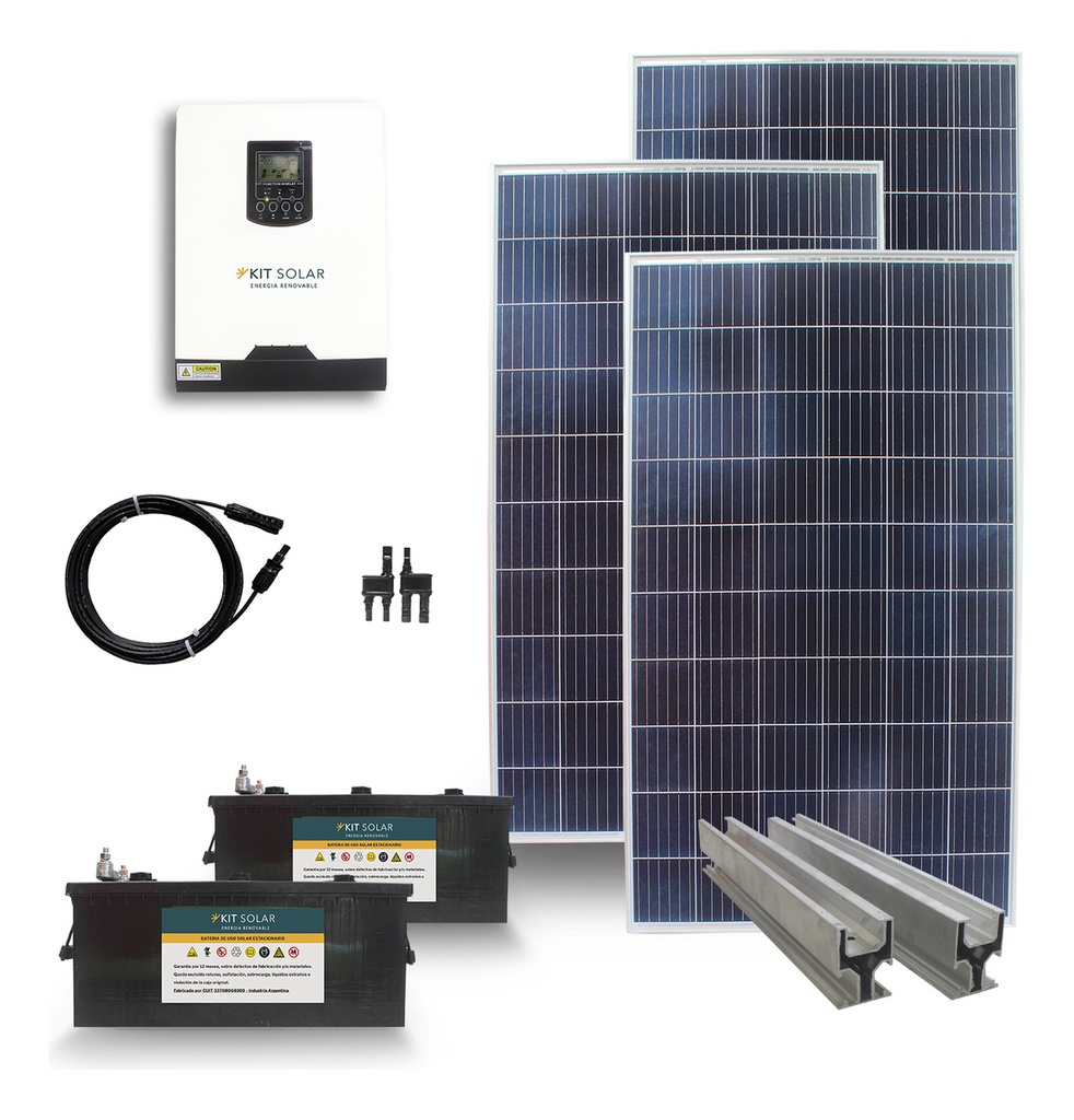 Kit Solar Completo Con 2 Paneles De 330w Inversor 3000w 10s