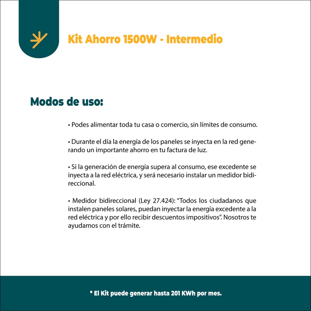 Kit Solar Ahorro 1500w Bajar Consumo (on Grid) | Intermedio