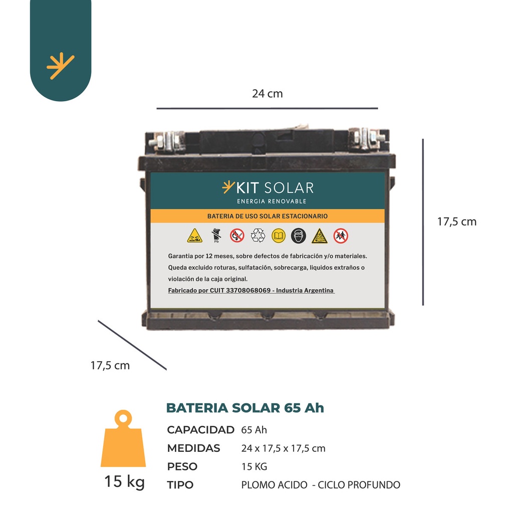 Kit Solar 1000w Para Casas Con 2 Paneles Y 2 Baterias 15x
