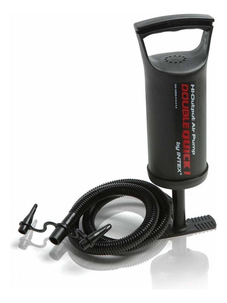 Inflador Manual Portátil Intex Double Quick Chico Para Pelotas Color Negro 115psi