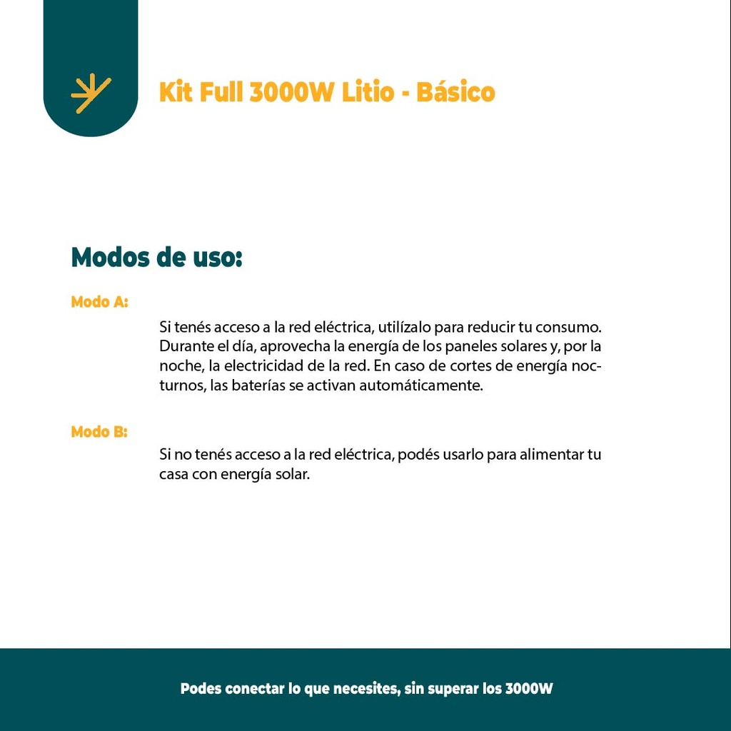 Kit Solar 3000w Con Batería De Litio Panel 550 W | Para Casa
