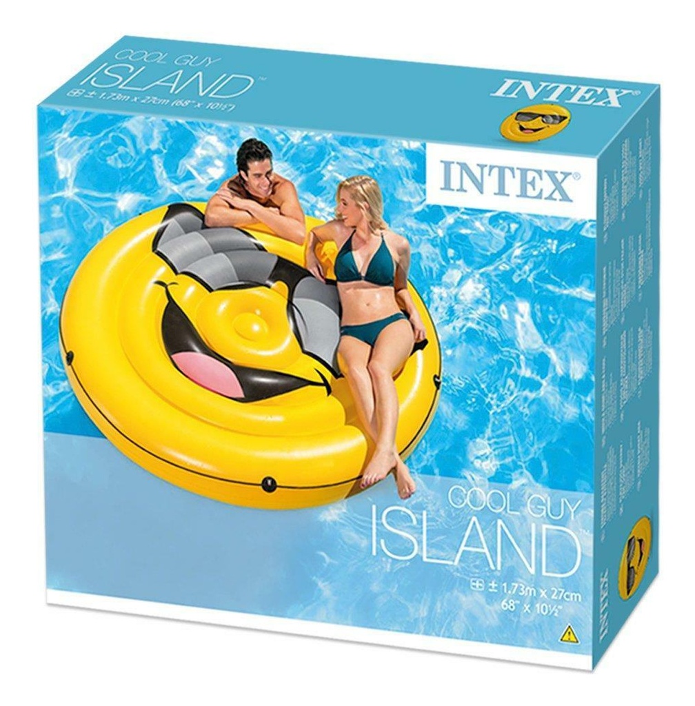 Colchoneta Cama Juego Agua Inflable Intex Emoji 173 X 27 Cm