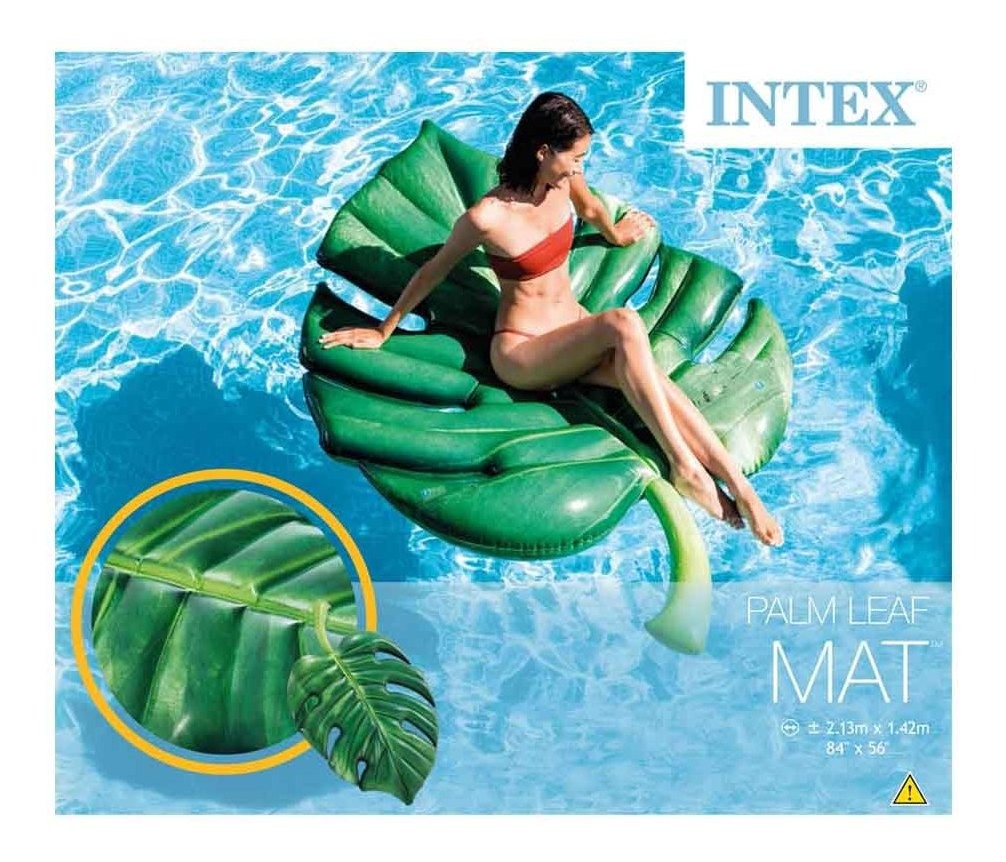Colchoneta Inflable Hoja De Palmera Vinilo 213x142 Cm Intex 58782