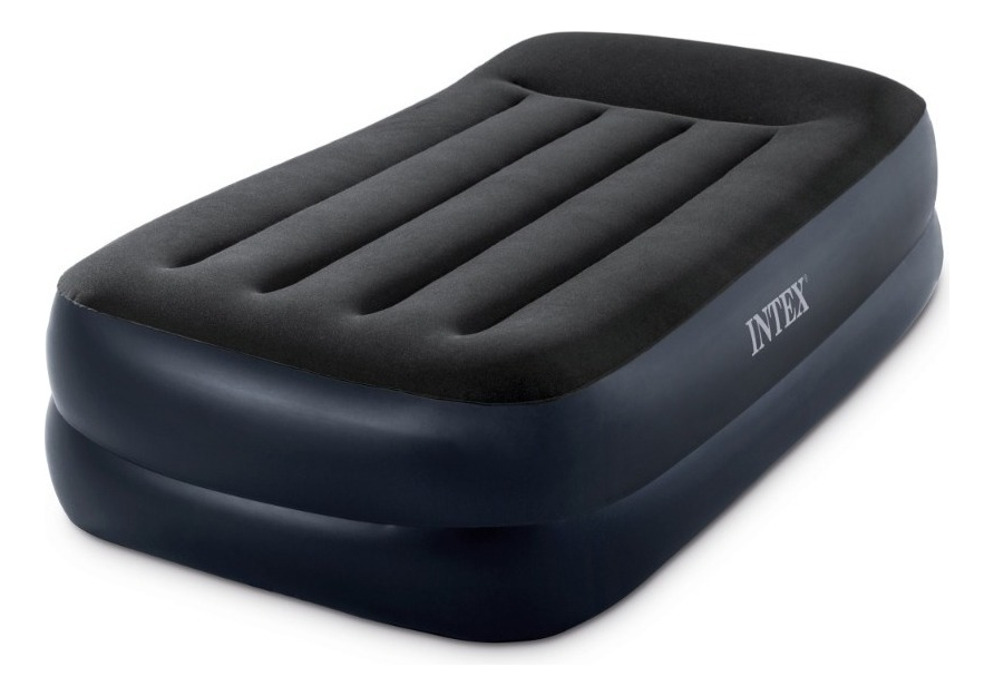Colchón Inflable Eléctrico Intex 1 Plaza Rest Somier Azul