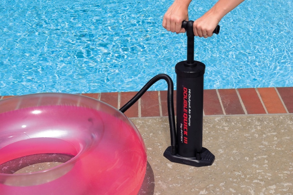 Inflador Manual Doublequickgrande Colchones 48cm Intex Negro