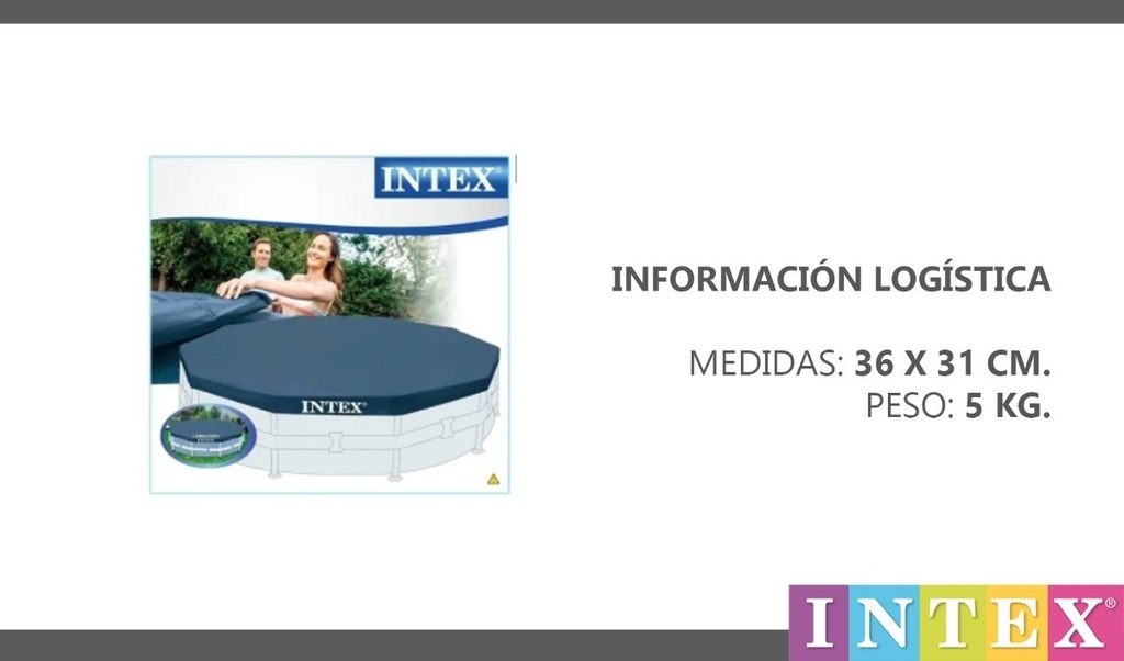 Cobertor Para Pileta Estructural Redondo Intex Frame 457 Cm