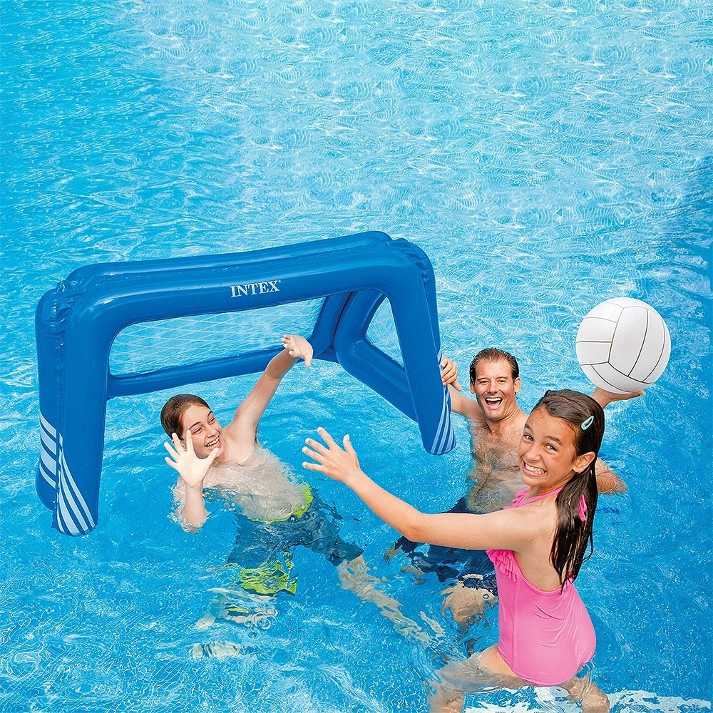 Arco De Futbol Inflable Con Pelota Agua Futbol Pileta Intex