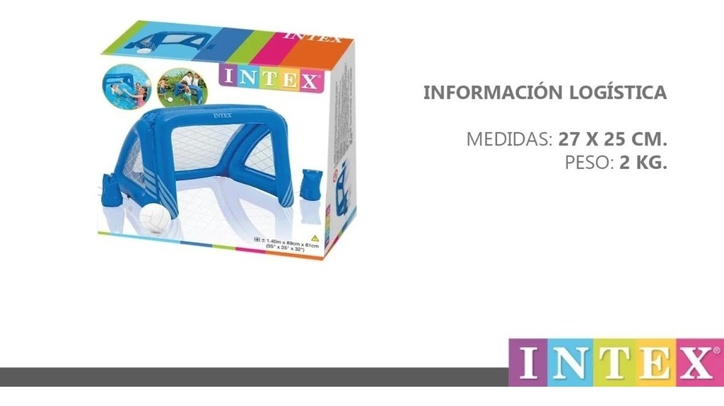 Arco De Futbol Inflable Con Pelota Agua Futbol Pileta Intex