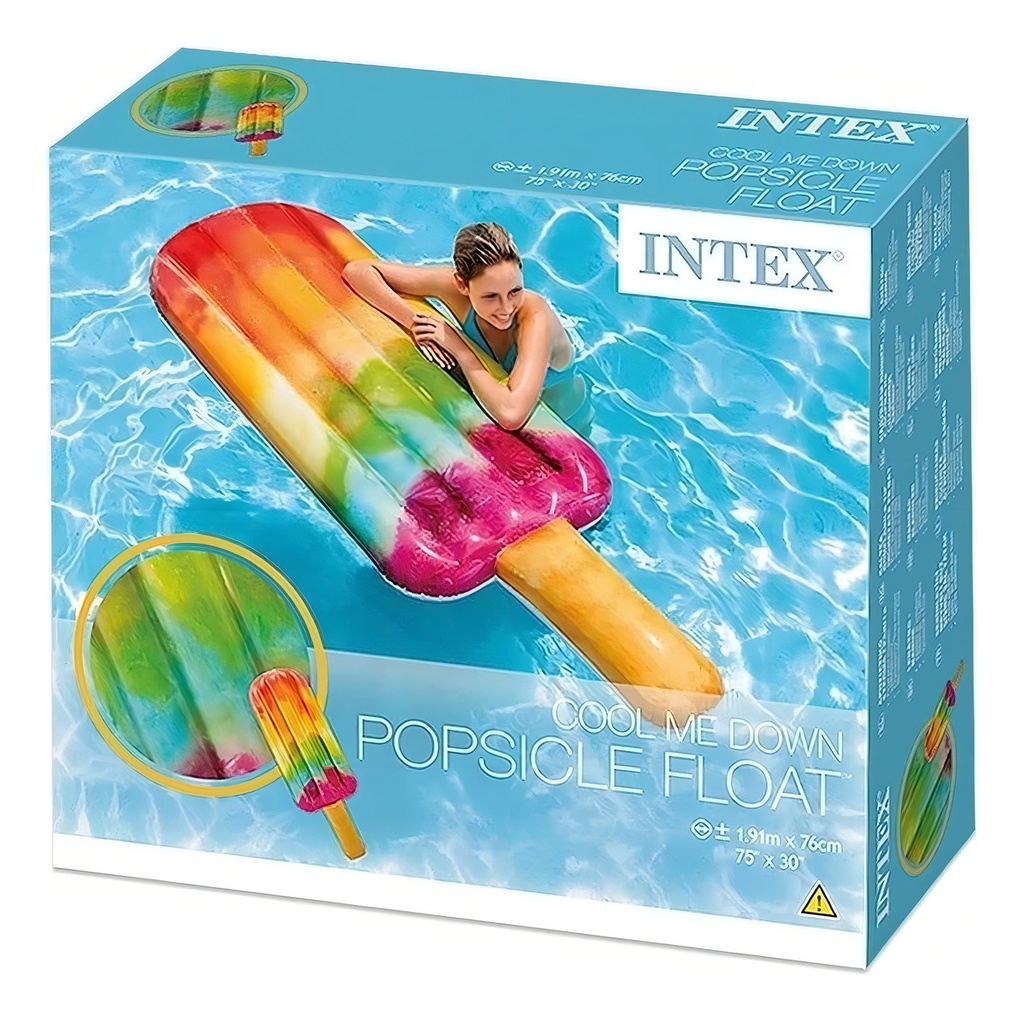 Colchoneta Inflable Flotante Intex Paleta Helado Colores 58766 191x76 Cm