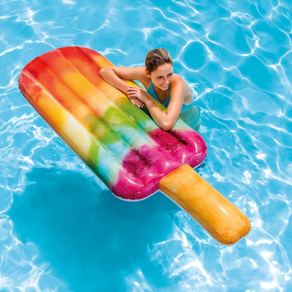 Colchoneta Inflable Flotante Intex Paleta Helado Colores 58766 191x76 Cm