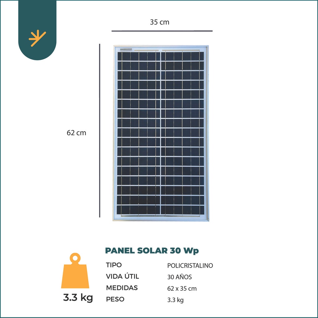 Panel Solar 20w - Policristalino | Kit Solar