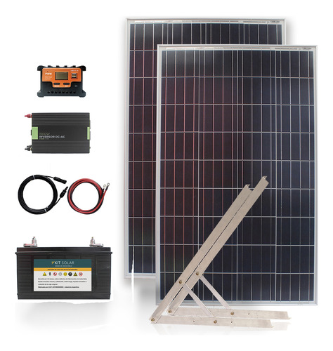 Kit Panel Solar Completo 2x100w Usb Energia Casa Rodante K8