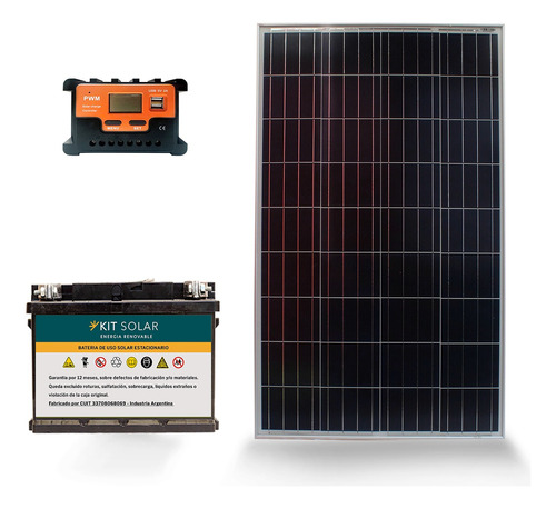 Kit Solar Con Panel 100w Fotocontrol Bateria De 65a Usb 12dx