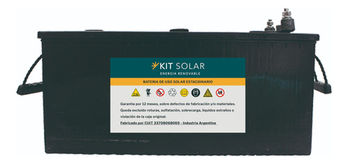 Bateria Solar Estacionaria Plomo Acido 220ah 12v Kit Solar