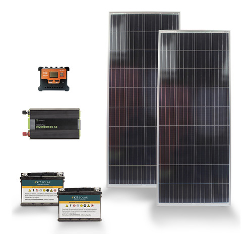 Kit Solar 1000w Para Casas Con 2 Paneles Y 2 Baterias 15x