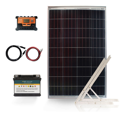 Kit Solar Con Panel 50w Fotocontrol Bateria De 45a Usb 12a