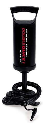 Inflador Manual Portátil Intex Double Quick Chico Para Pelotas Color Negro 115psi