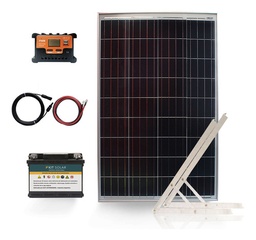 [12V80.20.45] Kit Solar Con Panel De 50w Bateria De 45a Usb Y Pantalla 12a