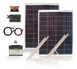 [K3A] Kit Solar Completo Con 2 Paneles 80w Energia 220 Bateria K14