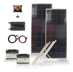 [K18] Kit Solar Con Inversor 1000w 2 Paneles 160 2 Bateria 110 K18
