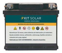 [BAT45] Bateria Solar Estacionaria Plomo Acido 45ah 12v Kit Solar