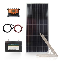 [12V160.20.110] Kit Solar Con Panel 160w Fotocontrol Bateria De 110 Usb 12e