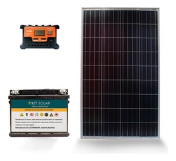 [12DX] Kit Solar Con Panel 100w Fotocontrol Bateria De 65a Usb 12dx