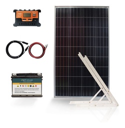 [12V100.20.65] Kit Solar Con Panel De 100w Bateria 45a Usb Y Pantalla 12d